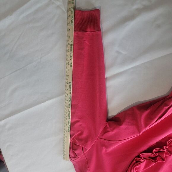 Escada Sport Jacket Womens XL Pink Zipper Athleaisure Gym Comfort Pockets Ruffle - Picture 8 of 16